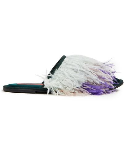 La DoubleJ Feather Slipper (With Feathers) - White