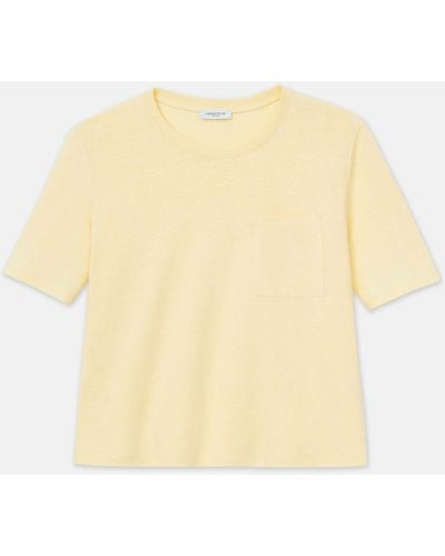 Lafayette 148 New York Linencotton Jersey Pocket Tshirt - Yellow