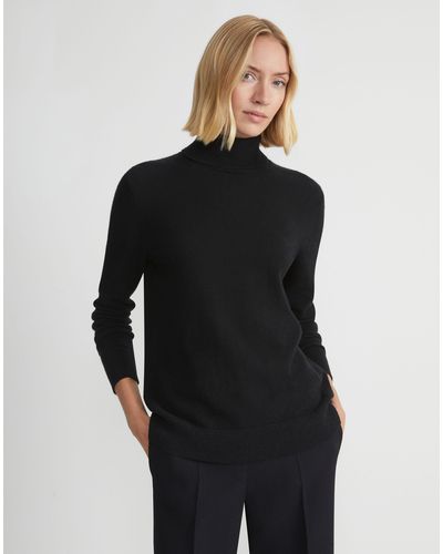 Lafayette 148 New York Cashmere Turtleneck Sweater - Black