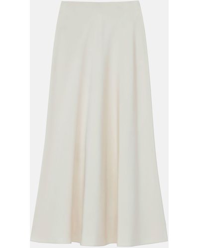 Lafayette 148 New York Organic Silk Stretch Crepe De Chine Bias Skirt - White