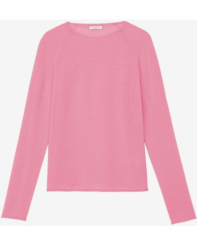 Lafayette 148 New York Cashmere Raglan Sleeve Crewneck Sweater - Pink