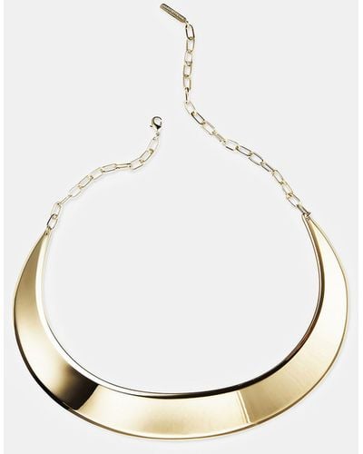 Lafayette 148 New York Lune Brass Collar Necklace - White