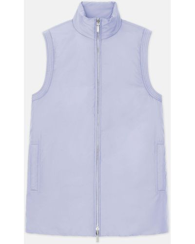 Lafayette 148 New York Recycled Poly Quilted Reversible Puffer Vest - Purple
