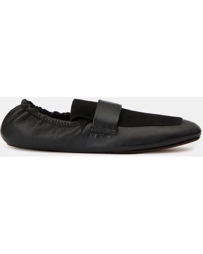Lafayette 148 New York Nappa Leather & Suede Packable Loafer-black-42-b - White