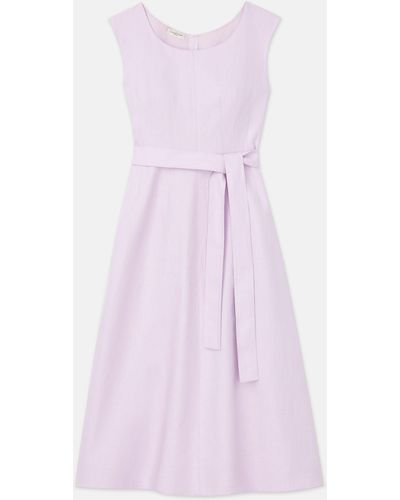 Lafayette 148 New York Linen Fit & Flare Midi Dress - Pink