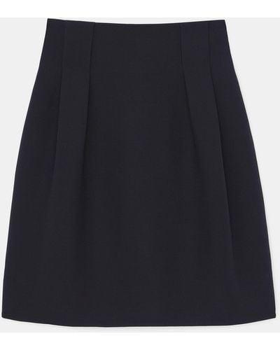 Lafayette 148 New York Woolsilk Crepe Highwaisted Tulip Mini Skirt - Black