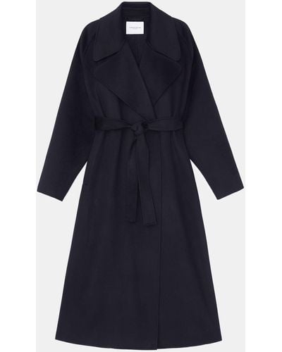 Lafayette 148 New York Double Face Cashmere Oversized Trench Coat - Blue