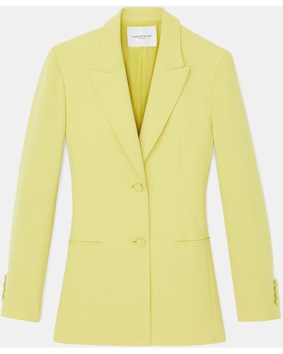 Lafayette 148 New York Finesse Crepe Fitted Blazer - Yellow