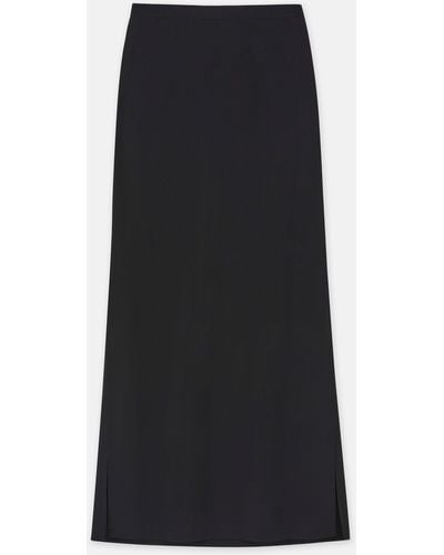 Lafayette 148 New York Matte Jersey Side Slit Skirt - Black