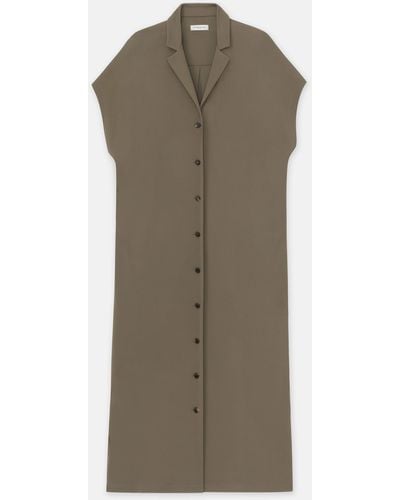 Lafayette 148 New York Plus-size Matte Jersey Short Sleeve Tunic Dress - Gray