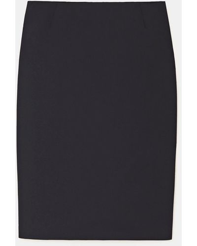 Lafayette 148 New York Plus-size Italian Stretch Wool Modern Slim Skirt - Black