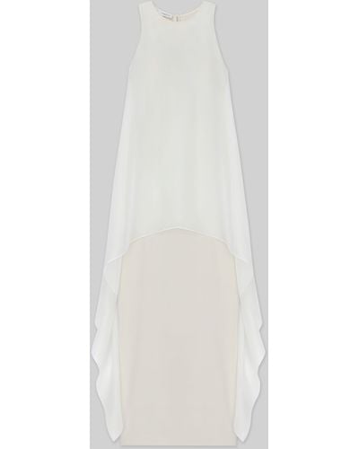 Lafayette 148 New York Silk Organza Overlay Tie Back Gown - White