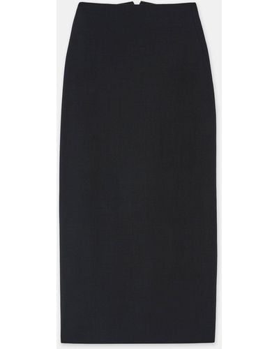 Lafayette 148 New York Responsible Wool Double Face Pencil Skirt - Black