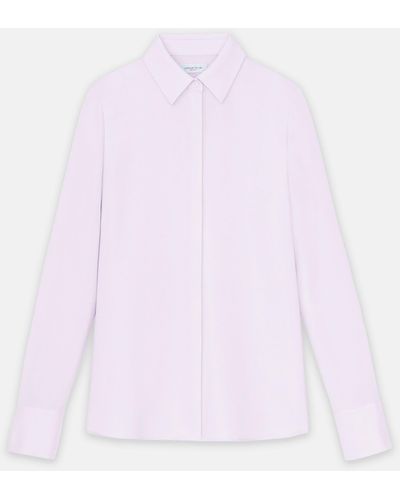 Lafayette 148 New York Silk Georgette Button Blouse - Pink