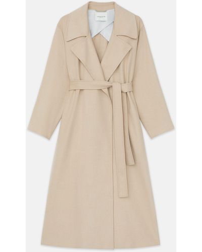 Lafayette 148 New York Camel Hair Oversized Trench Coat - Natural