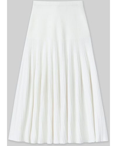 Lafayette 148 New York Responsible Matte Crepe Ottoman Stitch Skirt - White
