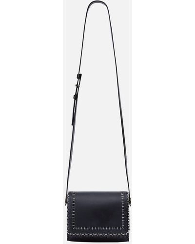 Lafayette 148 New York Calfskin Leather Saddle Bag–mini-black-one - White