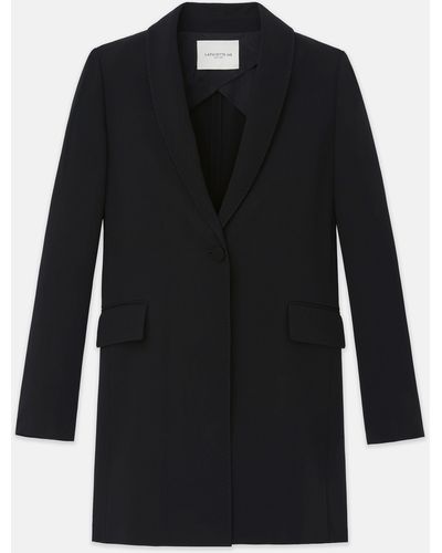 Lafayette 148 New York Plus-size Responsible Finesse Crepe Shawl Collar Jacket - Black