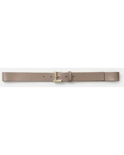 Lafayette 148 New York Nappa Leather L Beam Belt - White