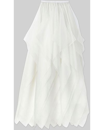 Lafayette 148 New York Silk Organza Layered Maxi Skirt - White