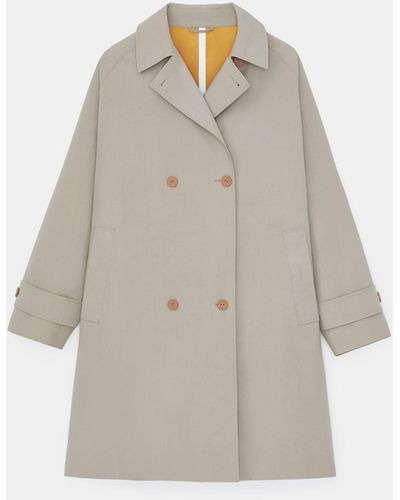 Lafayette 148 New York L148 Outdoor Cotton Double-breasted Trench Coat - Gray