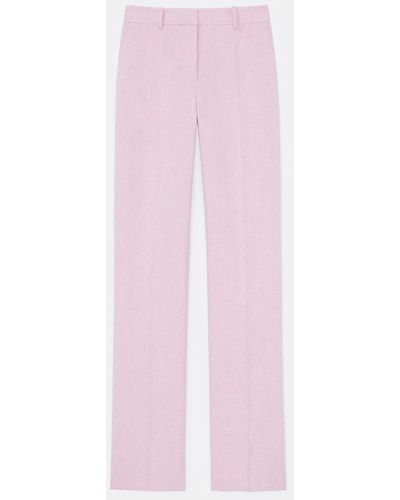 Lafayette 148 New York Petite Linen-silk Donegal Gates Pant - Pink