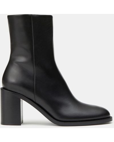 Lafayette 148 New York Calfskin Leather Heeled Ankle Bootie-black