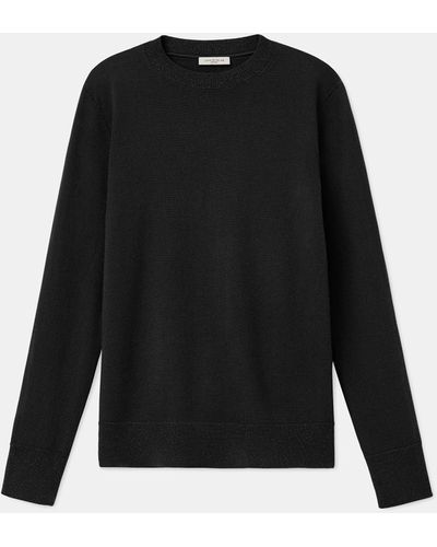 Lafayette 148 New York Petite Cashmere Crewneck Sweater - Black