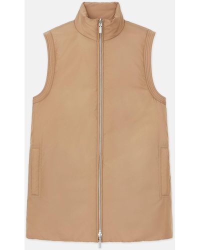 Lafayette 148 New York Recycled Poly Quilted Reversible Puffer Vest - Natural