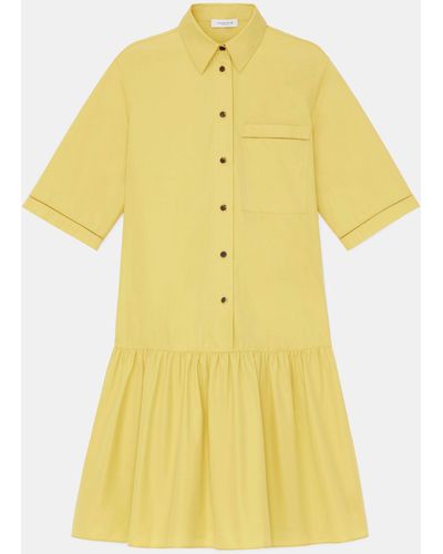 Lafayette 148 New York Troy Short-sleeve Peplum Dress - Yellow
