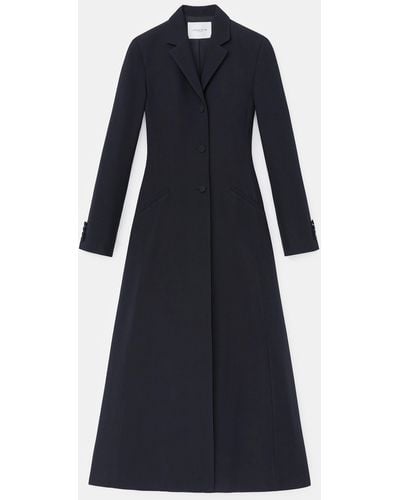 Lafayette 148 New York Woolsilk Crepe Threebutton Academy Coat - Black