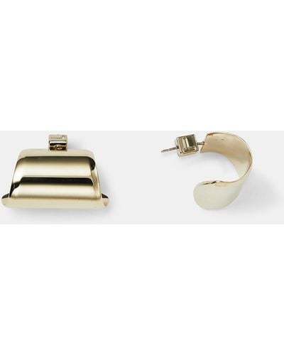 Lafayette 148 New York Lune Brass Hoop Earrings - Metallic
