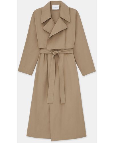 Lafayette 148 New York Cotton Twill Convertible Trench Coat - Natural