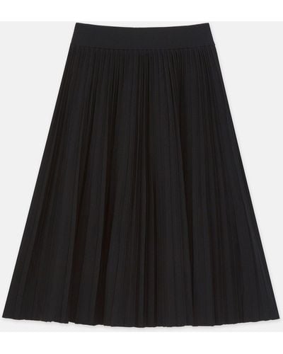 Lafayette 148 New York Plus-size Finespun Voile Pleat Stitch Skirt - Black