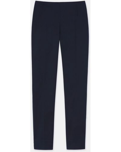 Lafayette 148 New York Cotton Sateen Stanton Pant - Blue