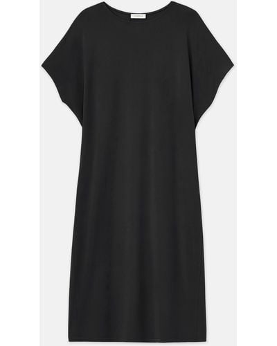 Lafayette 148 New York Matte Jersey Tapered T-shirt Dress - Black