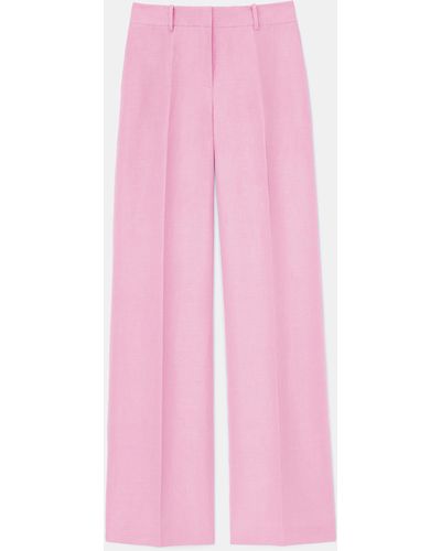 Lafayette 148 New York Silk-linen Sullivan Pant - Pink