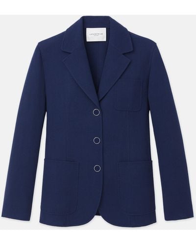Lafayette 148 New York Plus-size Responsible Wool Nouveau Crepe Three Pocket Blazer - Blue