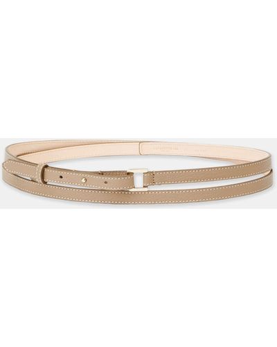 Lafayette 148 New York Grained Calfskin Leather Double Wrap Belt - White