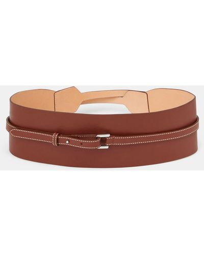 Lafayette 148 New York Soft Calfskin Leather Obi Belt - White