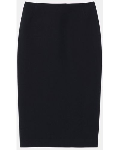 Lafayette 148 New York Plus-size Woolsilk Crepe Pencil Skirt - Black