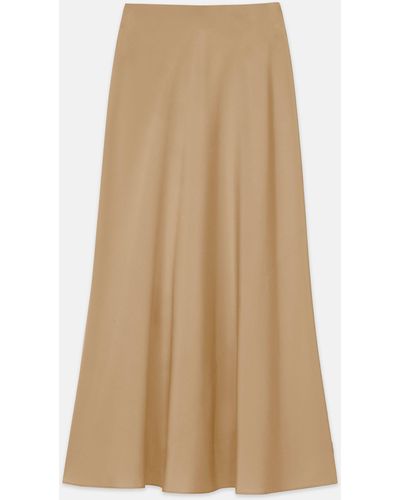 Lafayette 148 New York Organic Silk Stretch Crepe De Chine Bias Skirt - Natural