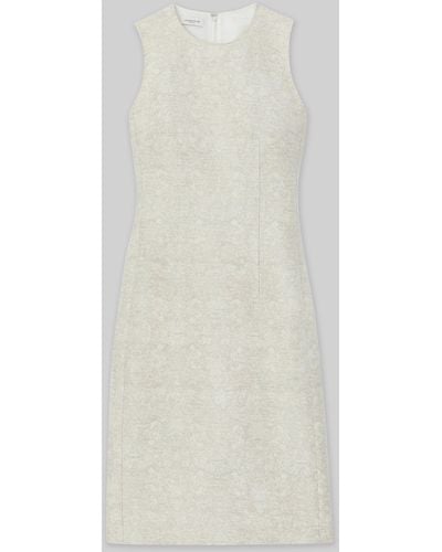 Lafayette 148 New York Textured Jacquard Cotton-linen Sheath Dress - White