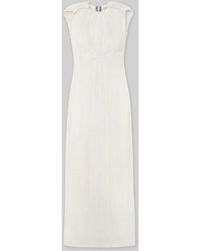 Lafayette 148 New York Finespun Voile Pleated Gown - White