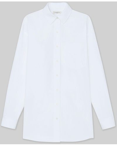 Lafayette 148 New York Organic Cotton Poplin Oversized Shirt - White
