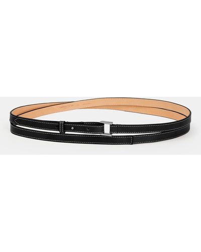 Lafayette 148 New York Vachetta Leather Double Wrap Belt - Black