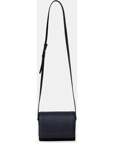 Lafayette 148 New York Calfskin Leather & Suede Saddle Bag—mini-blac-one - Black