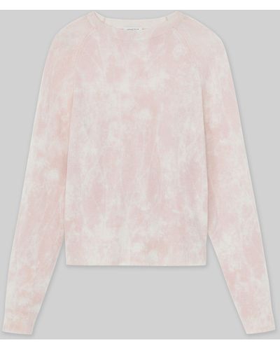 Lafayette 148 New York Printed Cashmere Crewneck Sweater - Pink