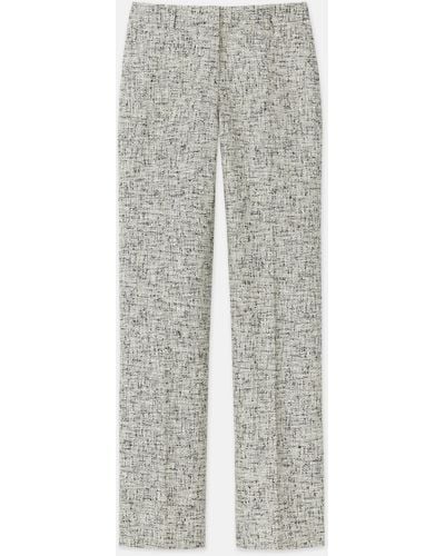 Lafayette 148 New York Petite Linen-cotton Bouclé Tweed Gates Pant - Gray