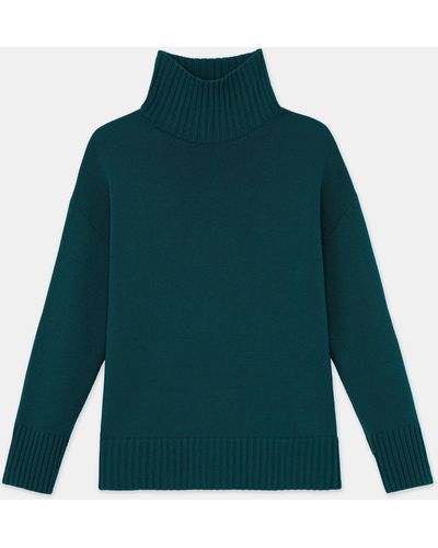 Lafayette 148 New York Plus-size Kindcashmere Mouline Stand Collar Sweater - Green